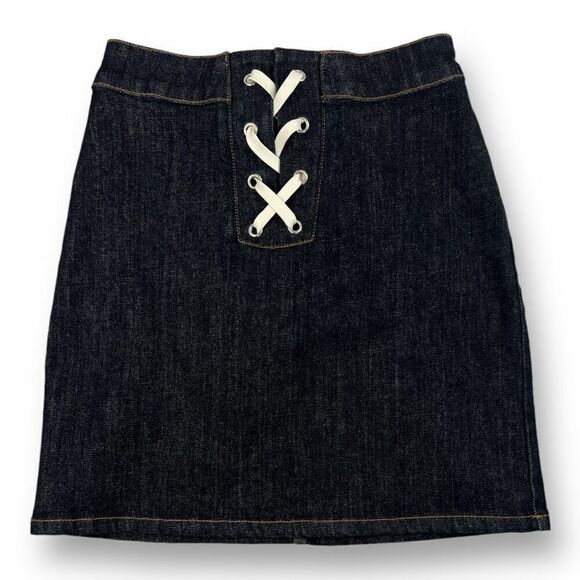 Bldwn Denim Jean Dark Blue Mini Skirt Size Extra Small - Picture 1 of 6